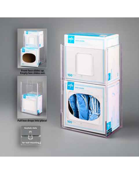 Poltex SHOECOV2VM-W Shoe Cover Box Holder, 2 Box Capacity - Wall Mount (Shoe Covers and Boxes are Not Included)