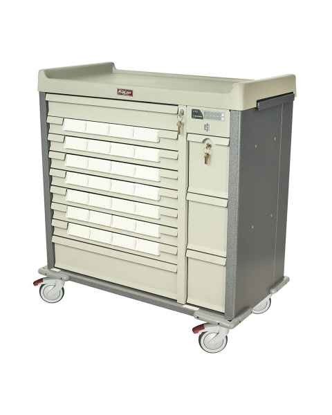 Harloff Standard Line 28 - 5" Med-Bin Medication Cart with CompX Electronic Lock