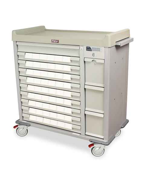Harloff Standard Line 54 - 3.5" Med-Bin Medication Cart with CompX Electronic Lock