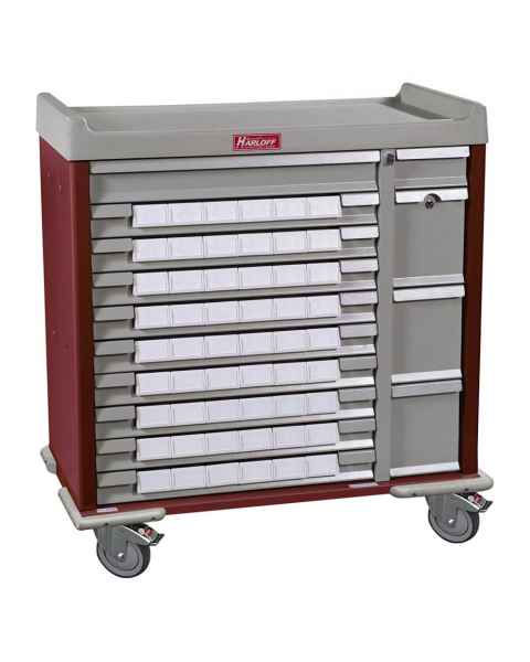 Harloff SL54BIN3 Standard Line 54 - 3.5" Med-Bin Medication Cart with Basic Electronic Lock