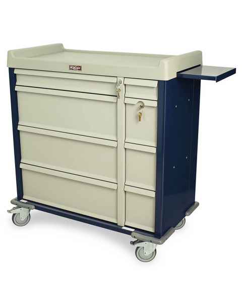 Harloff SL600PC Standard Line 600 Punch Card Medication Cart with Key Locks, 1 Single Wide Narcotics Drawer