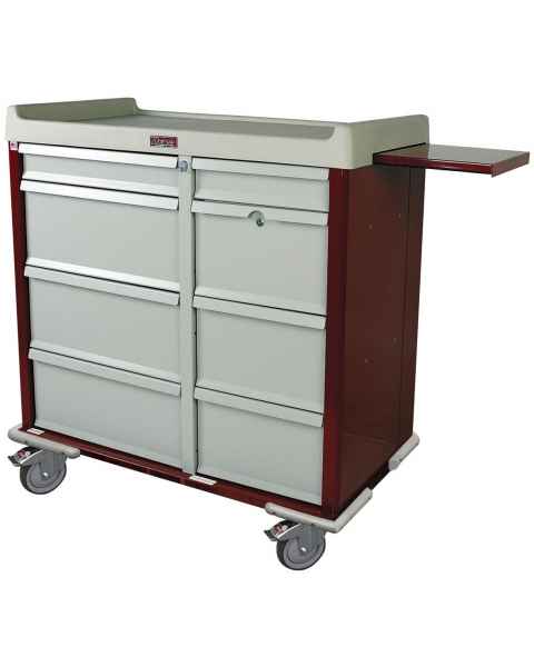 Harloff Standard Line 600 Punch Card Medication Cart with Key Locks, Double Wide Narcotics Drawer, Specialty Package