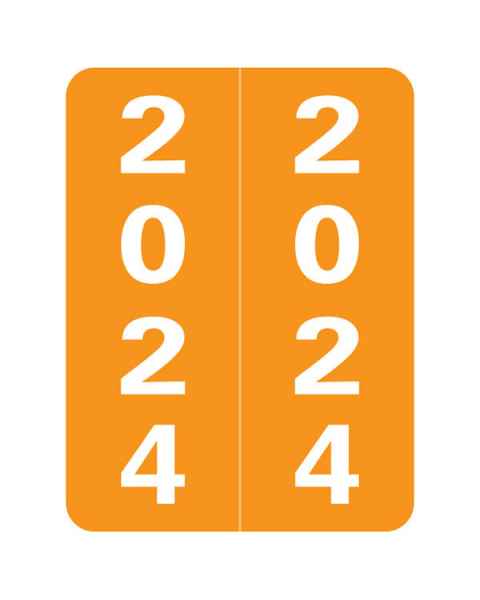 2024 Year Labels - Smead Compatible SLYM Series - Size 2" H x 1 1/2" W