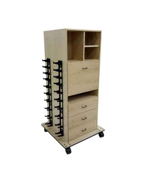 Pivotal Health Solutions SR-005-50LM Stor-Edge&trade; Multi-Purpose Cart with Drop-Down Desk - Maple Laminate