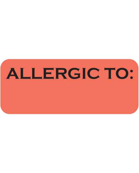 ALLERGIC TO Label - Size 1 7/8