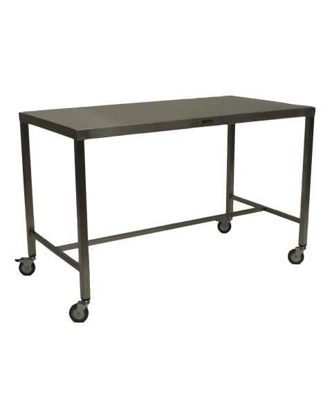 MidCentral Medical Stainless Steel Work Table with H-Brace, 4" Casters