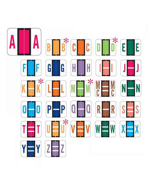 Smead BCCR Match TPAM Series Alpha Roll Labels - 1"H x 1 1/4"W