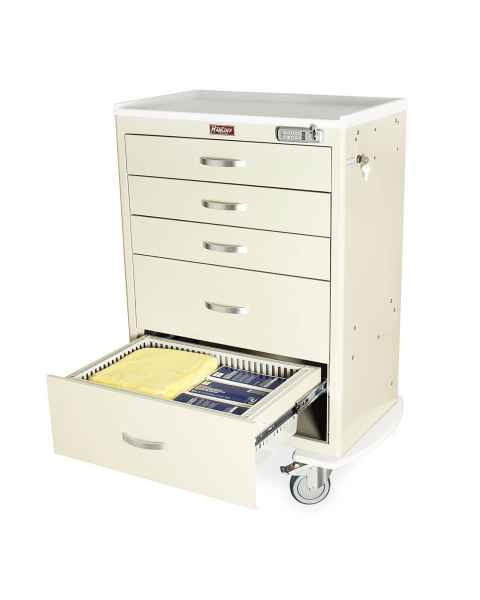 Harloff TPS3028EC5 T-Series Standard Width Tall Anesthesia Cart with Five Drawers, Basic Electronic Pushbutton Lock (Tray is sold separately, and supplies are not included.)