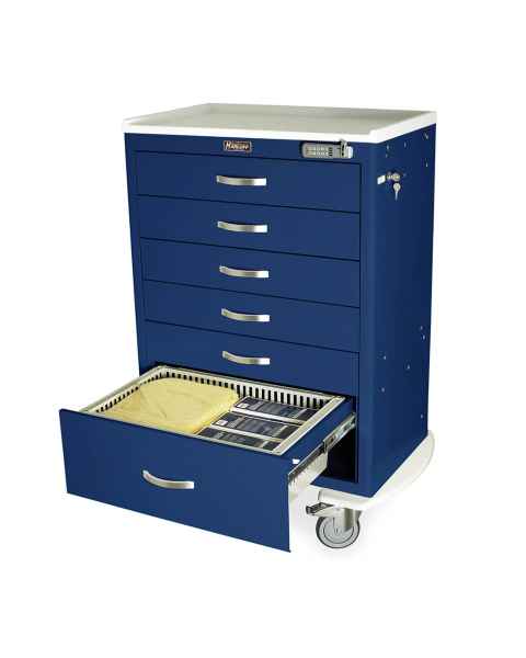 Harloff TPS3028EC6 T-Series Standard Width Tall Anesthesia Cart with Six Drawers, Basic Electronic Pushbutton Lock (Tray is sold separately, and supplies are not included.)
