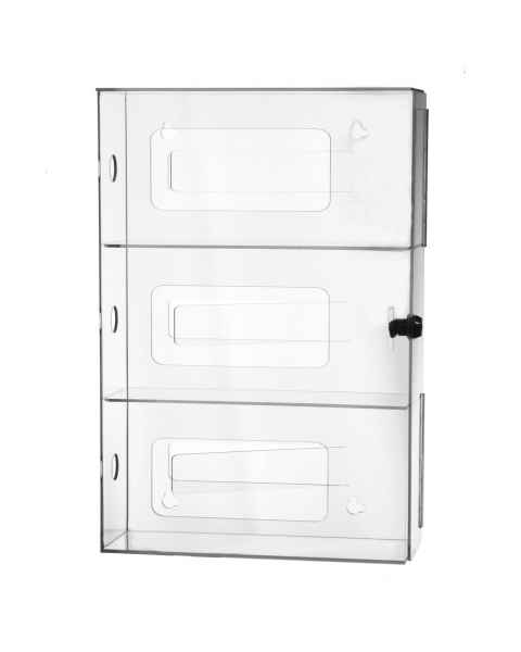 UM4890 Three Box Glove Dispenser with Locking Door