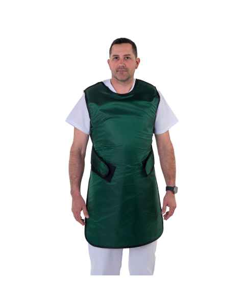 Shielding Model 790 Regular Lead Apron Plain Back with Hook and Loop Closure in Kelly Green Diamond Ripstop