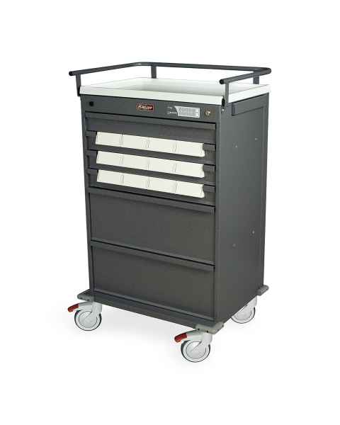 Harloff VLT12BIN5-EKC Value Line 12 - 5" Med-Bin Medication Cart with CompX Electronic Lock