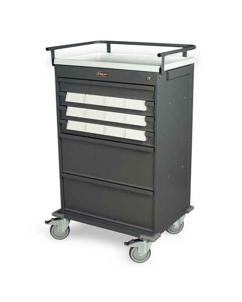 Harloff VLT12BIN5 Value Line 12 - 5" Med-Bin Medication Cart with Key Lock