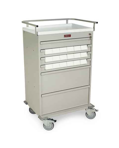 Harloff VLT18BIN3 Value Line 18 - 3.5" Med-Bin Medication Cart with Key Lock