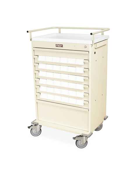Harloff VLT36BIN3 Value Line 36 - 3.5" Med-Bin Medication Cart with Key Lock (Shown in Beige Color)