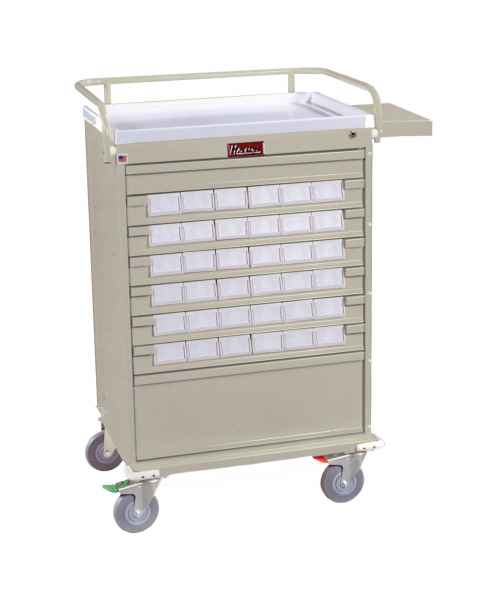 Harloff Value Line 36 - 3.5" Med-Bin Medication Cart with Key Lock