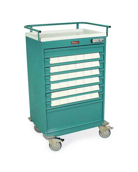 Harloff Value Line 36 - 3.5" Med-Bin Medication Cart with Basic Electronic Pushbutton Lock