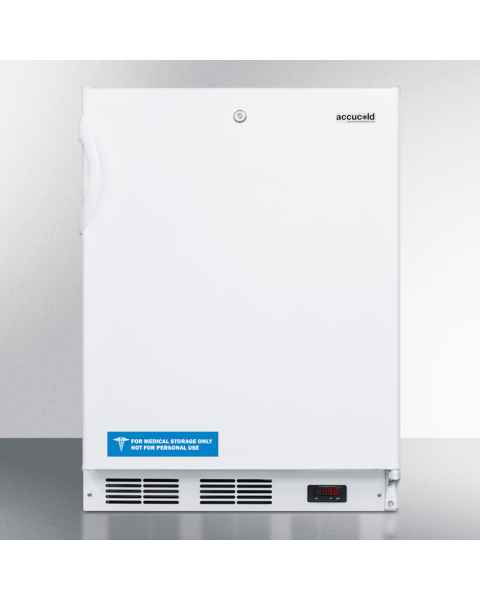 Accucold VT65MLADA ADA Height All-Freezer with 3 Glass Drawers, Right Handle Solid Doo, 3.5 Cubic Feet - Front View