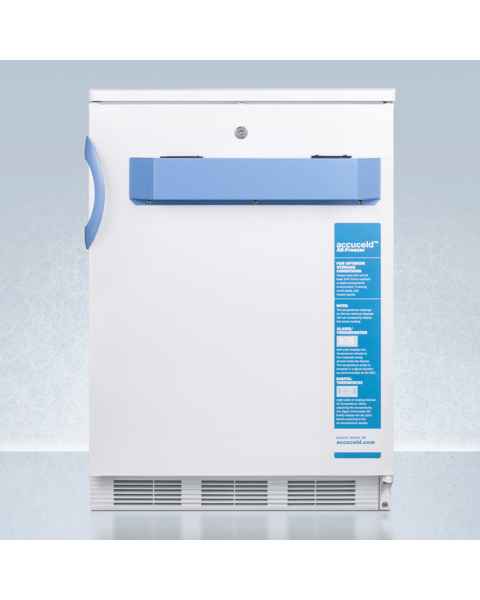 Accucold VT65MLBIMED2 MED2 Series Height-Adjustable Built-In All-Freezer with 3 Wire Baskets, Right Handle Solid Door, 3.2 Cubic Feet - Front View