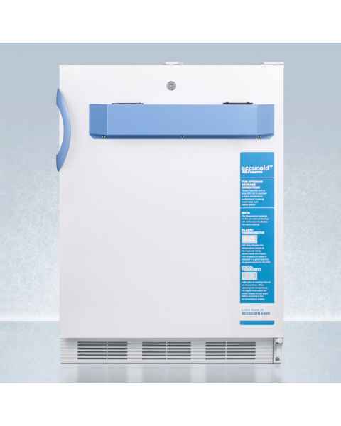 Accucold VT65MLBIMED2ADA MED2 Series ADA Height Built-In All-Freezer with 3 Wire Baskets, Right Handle Solid Door, 3.2 Cubic Feet - Front View