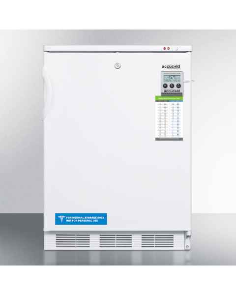 Accucold VT65MLMED MED Series All-Freezer with 3 Basket Drawers, Right Handle Solid Door, 3.2 Cubic Feet - Front View