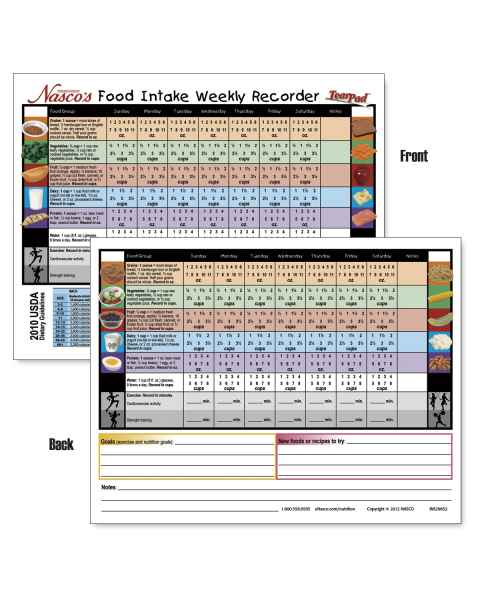 Life/form Food Intake Weekly Recorder TearPad - 8-1/2 x 11 - 50 Sheets