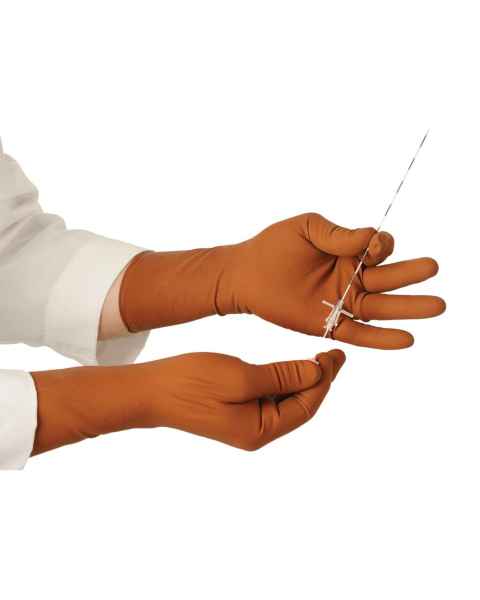 Phillips Safety XGuard RR2 Radiation-Reducing Surgical Rubber Glove, 0.30 mm Thickness - Handling an Access Needle (Access needle not included)