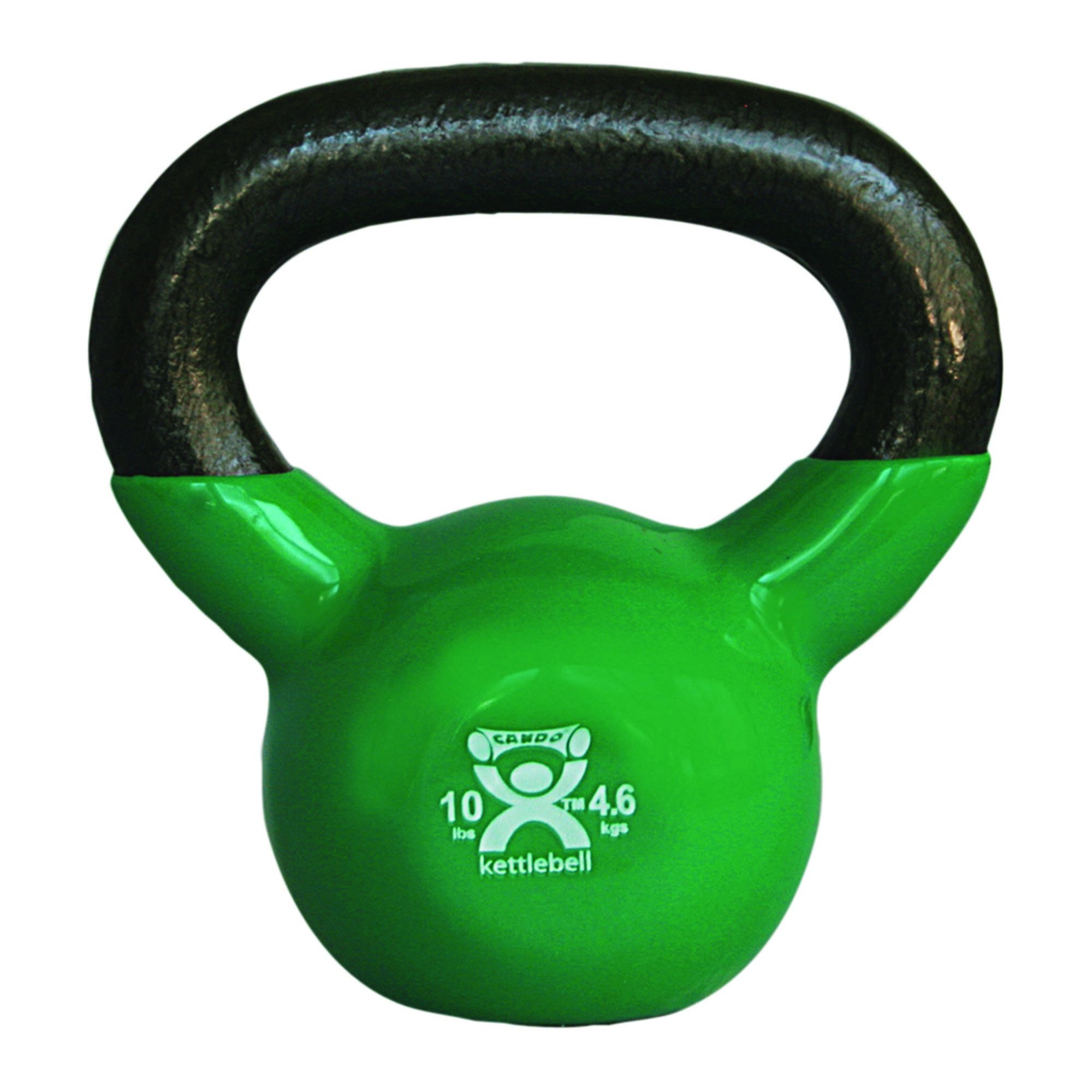 CanDo® Vinyl-Coated Cast-Iron Kettlebell - 10 lbs, Green (Per Each)