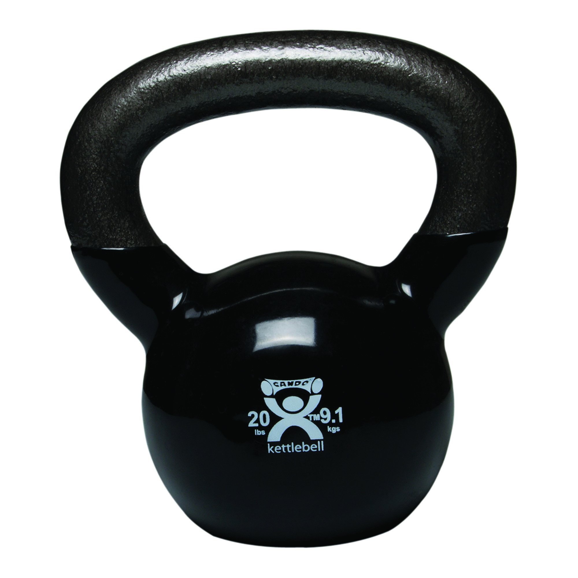 CanDo® Vinyl-Coated Cast-Iron Kettlebell - 20 lbs, Black (Per Each)