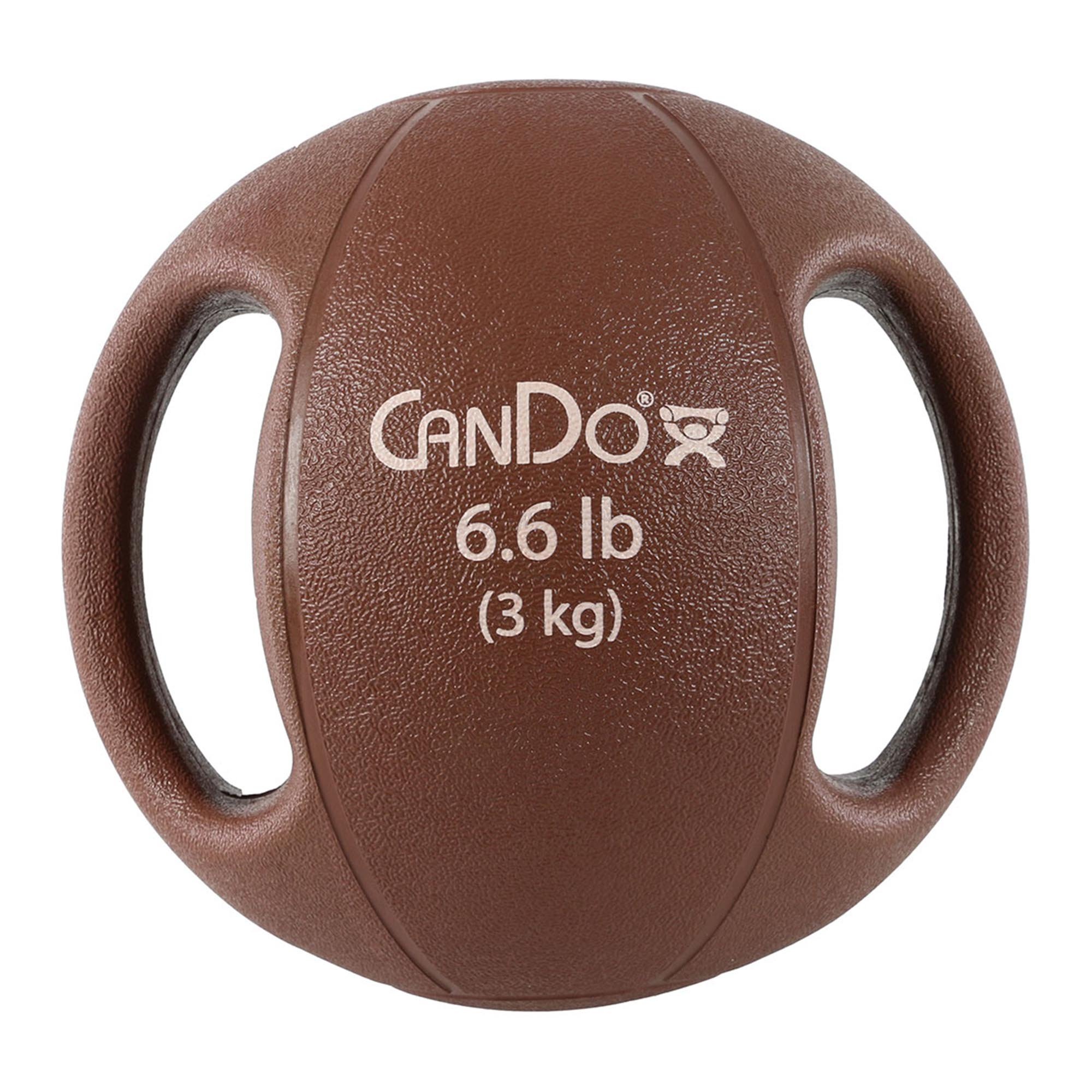 CanDo® Molded Dual Handle Medicine Ball - 6.60 lbs, Tan (Per Each)