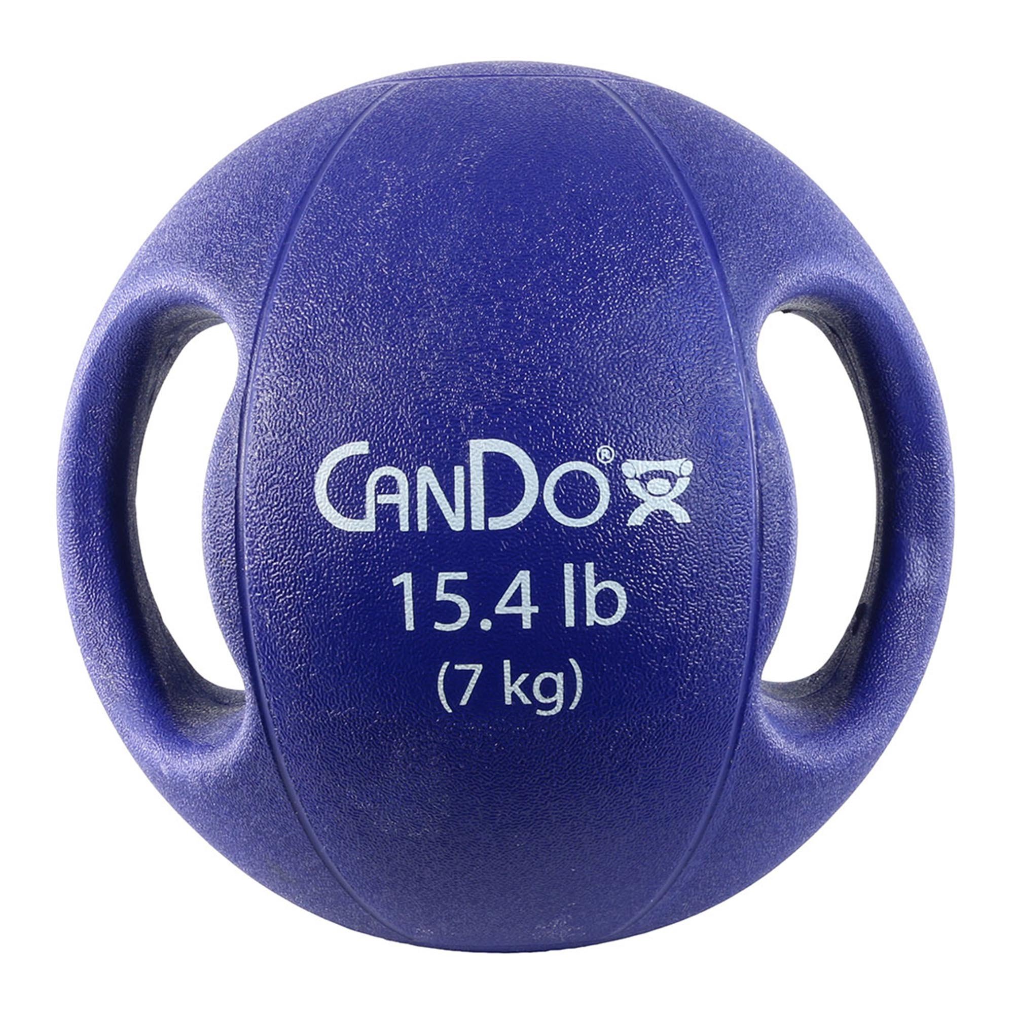 CanDo® Molded Dual Handle Medicine Ball - 15.40 lbs, Blue (Per Each)