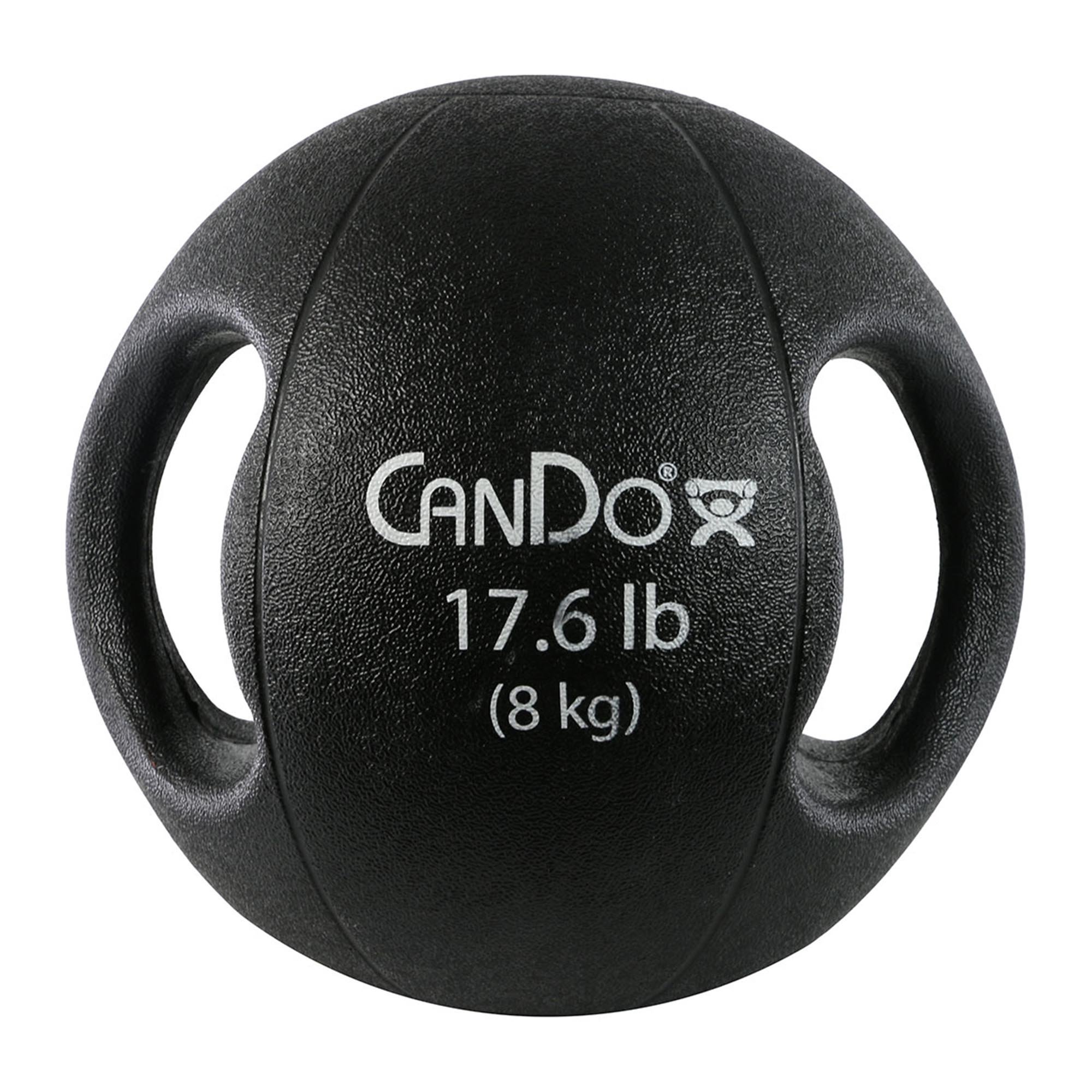 CanDo® Molded Dual Handle Medicine Ball - 17.60 lbs, Black (Per Each)