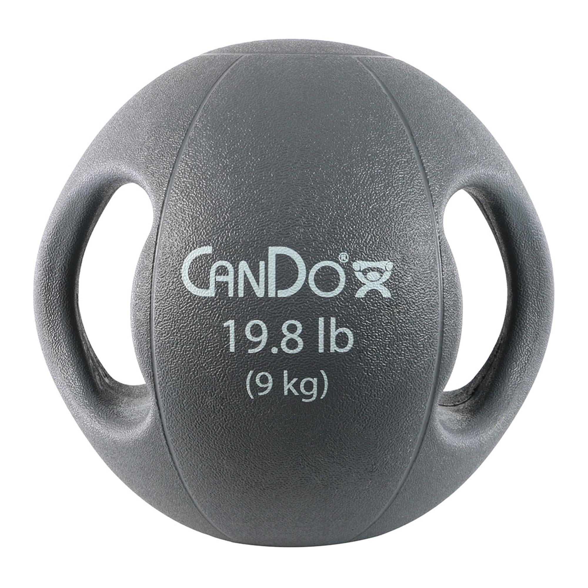CanDo® Molded Dual Handle Medicine Ball - 19.80 lbs, Silver (Per Each)