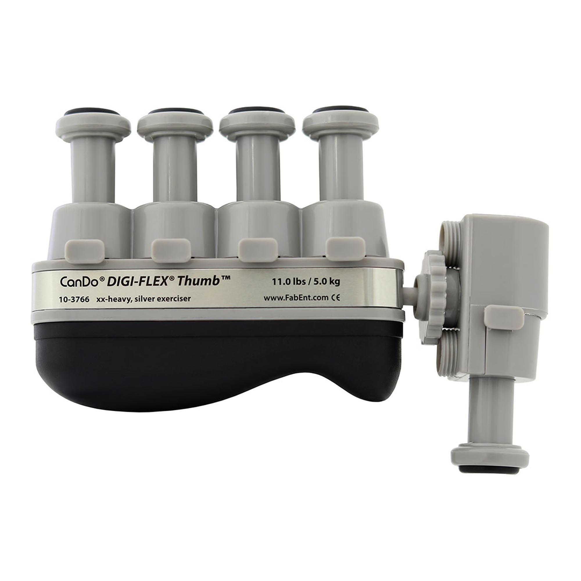 CanDo® Digi-Flex® Thumb™ Hand and Finger Exerciser - XX-Heavy Resistance, Silver (Per Each)