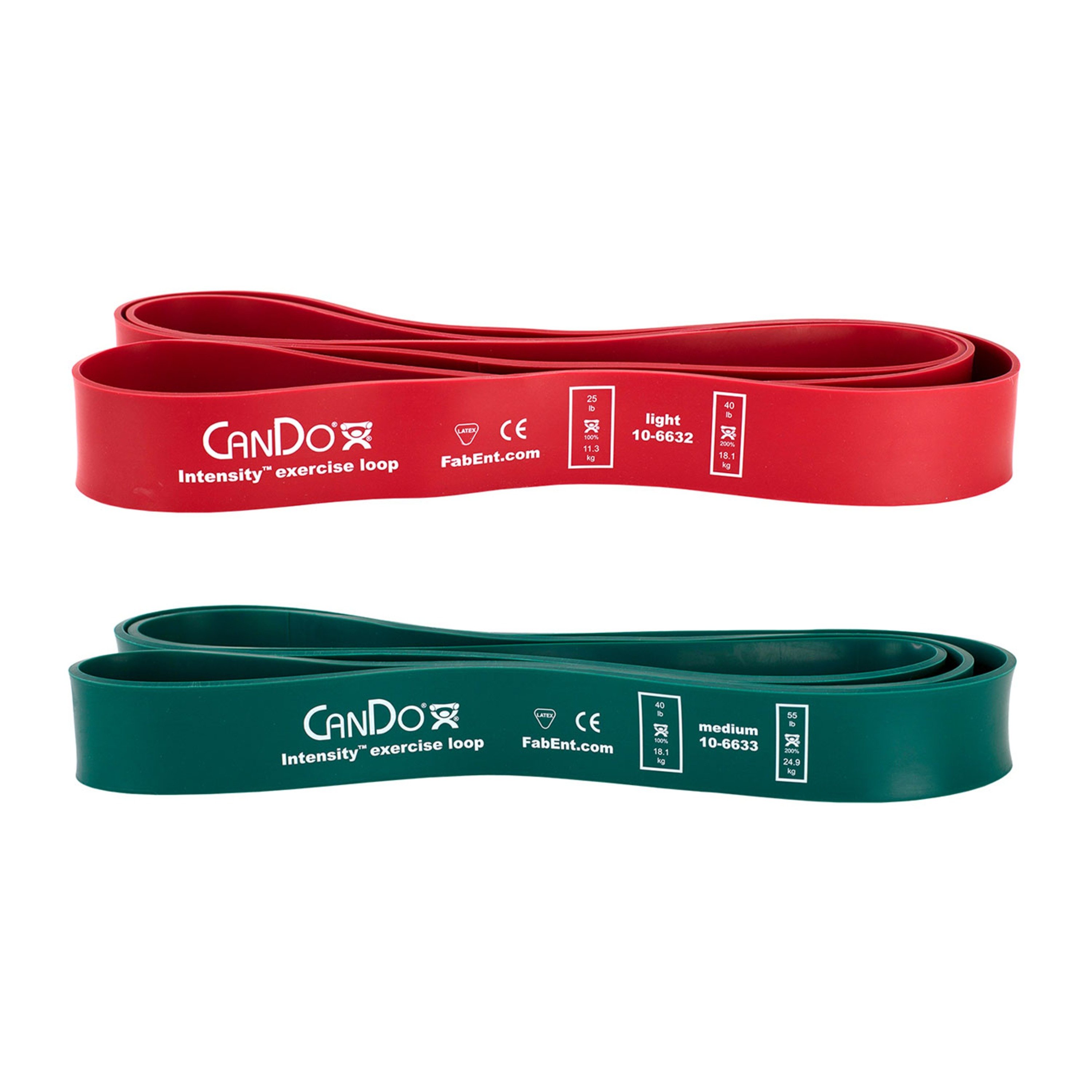 CanDo® Intensity™ Exercise Loop Set - Light and Medium Resistance (Set of 2)