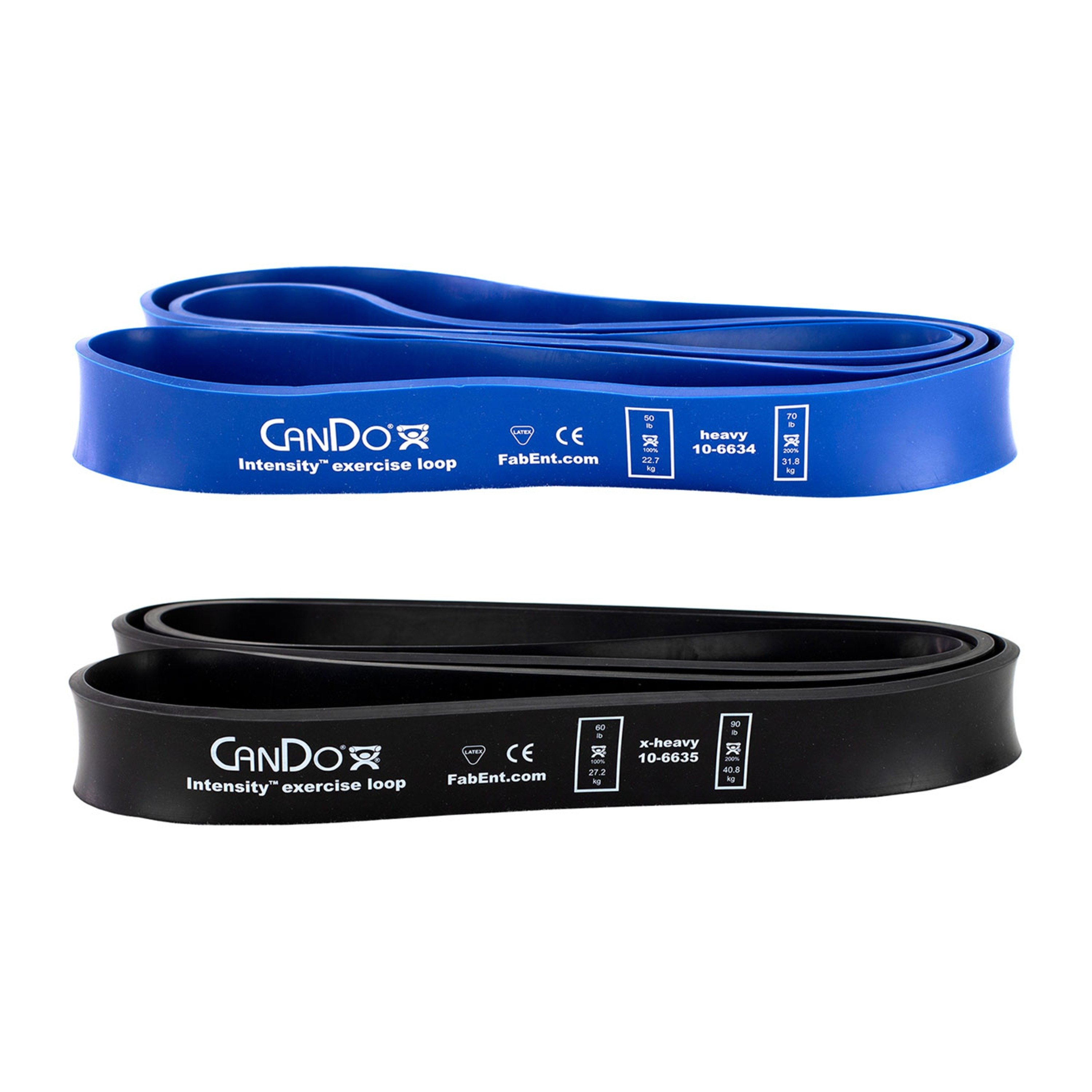 CanDo® Intensity™ Exercise Loop Set - Heavy and X-Heavy Resistance (Set of 2)