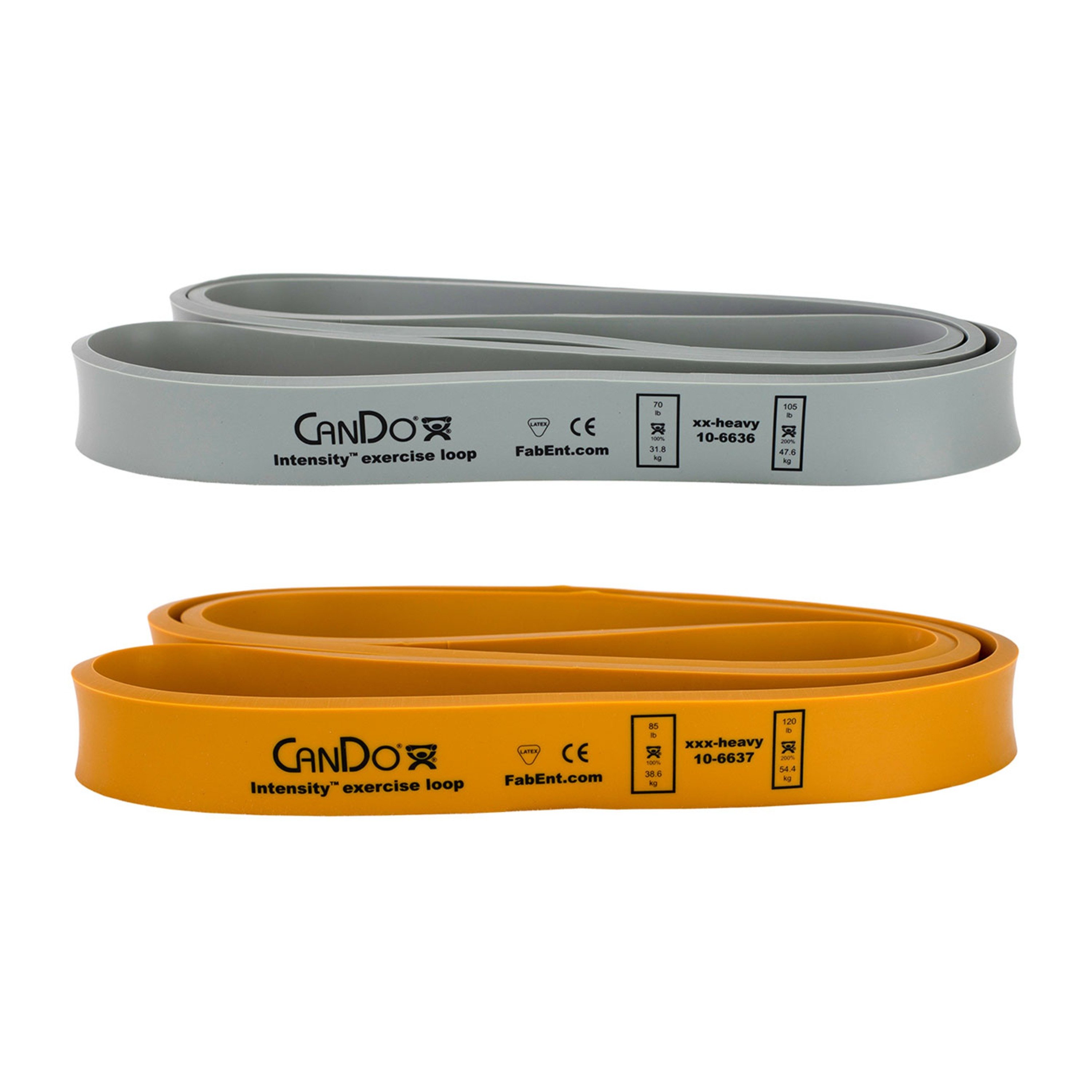 CanDo® Intensity™ Exercise Loop Set - XX-Heavy and XXX-Heavy Resistance (Set of 2)