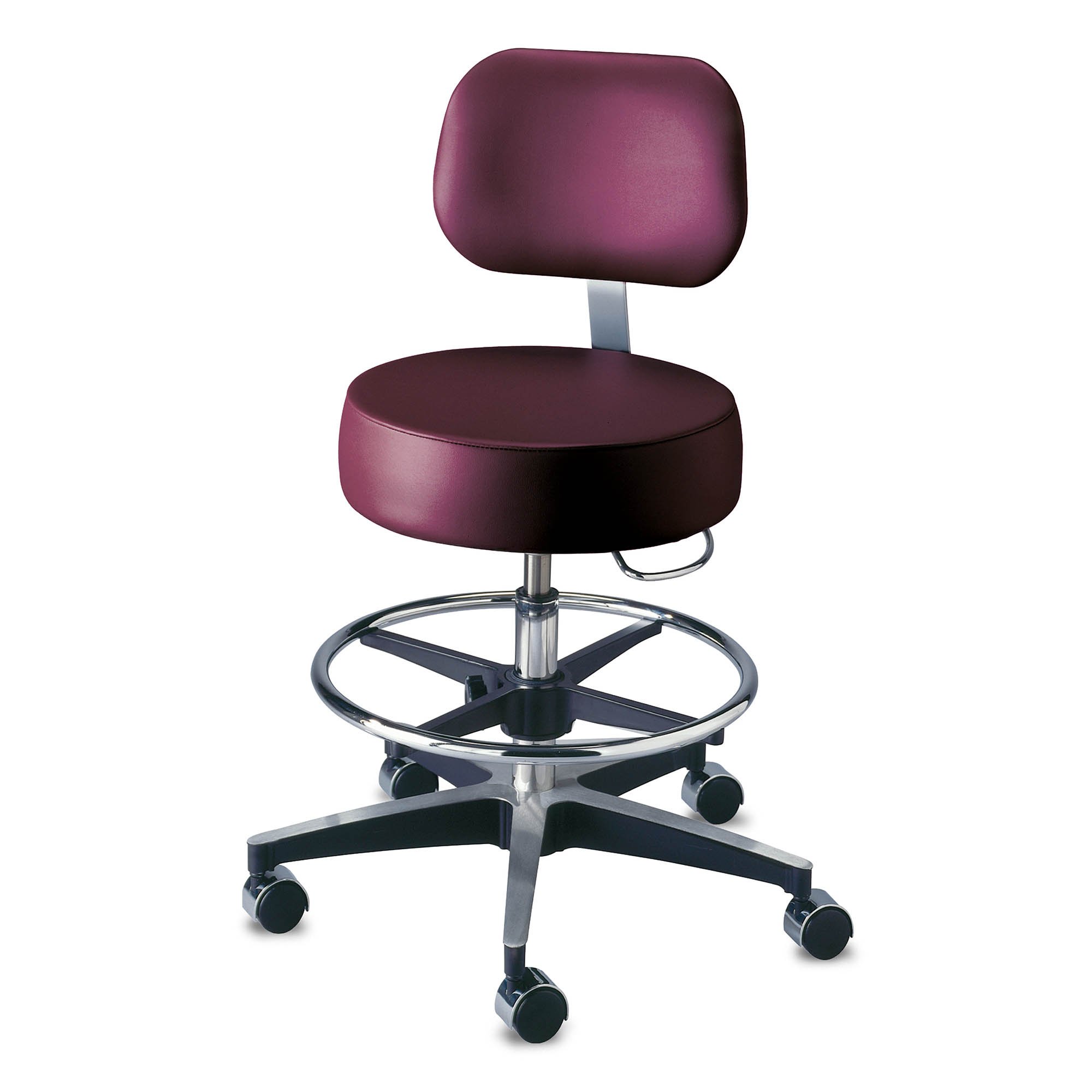 Century Pneumatic Stool with Backrest Adjustable Footring