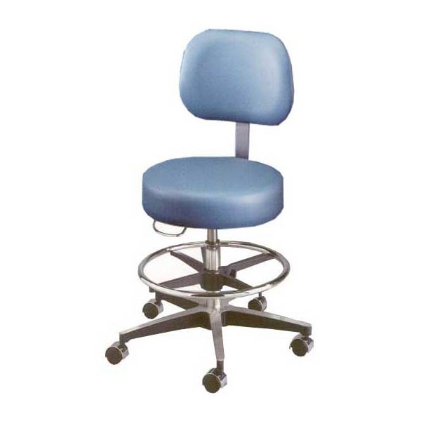 Century Pneumatic Stool with Backrest & Seamless Seat & Adjustable Footring