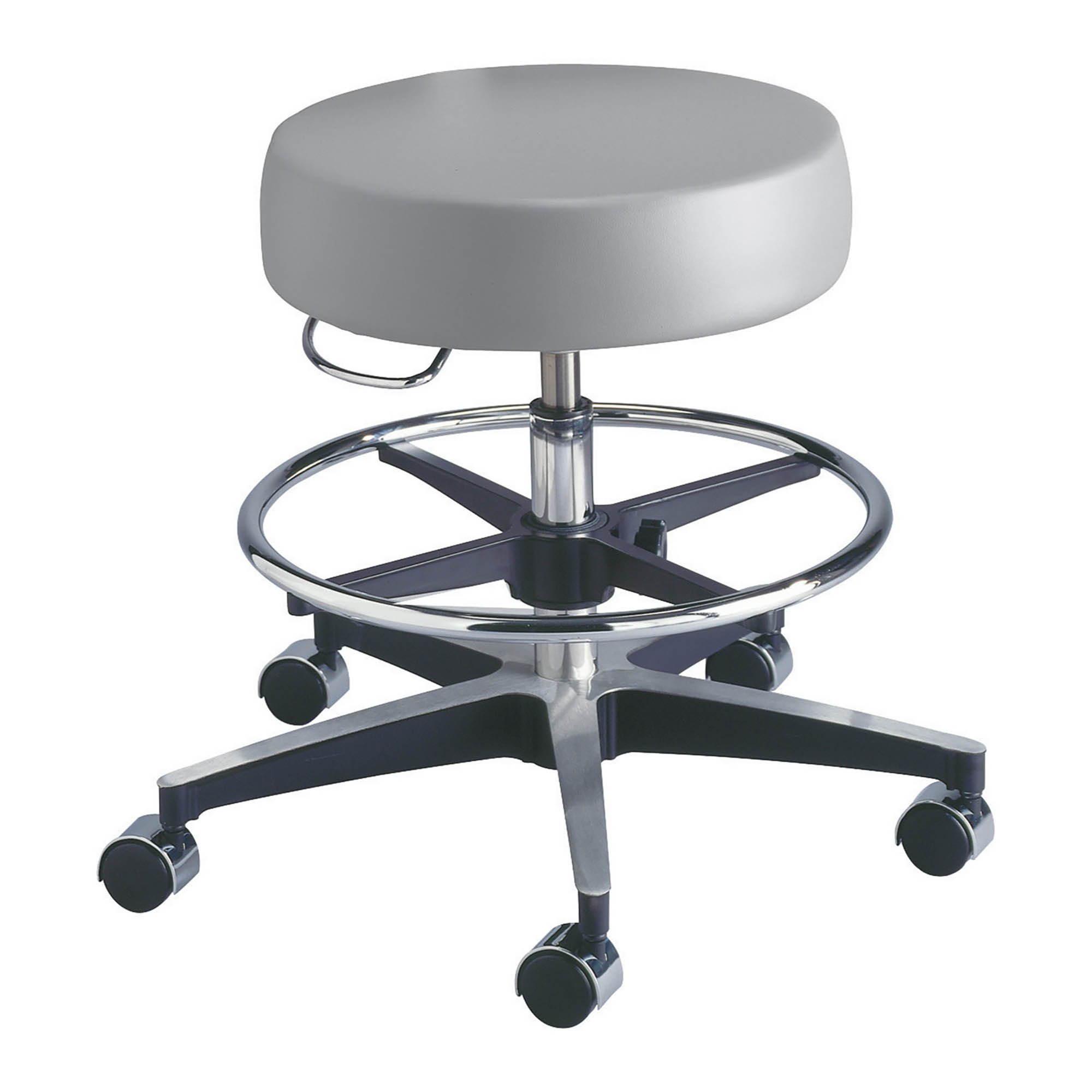 Century Pneumatic Stool with Seamless Seat & Adjustable Footring