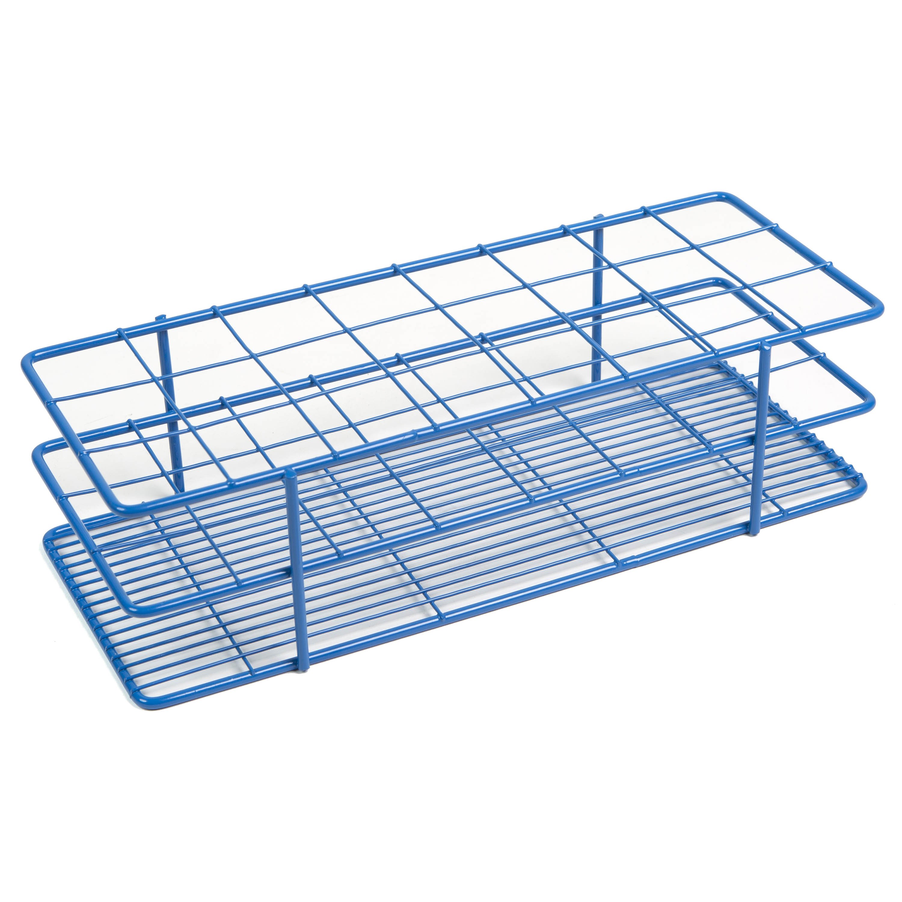 Coated Wire Rack - Fits 30-40mm Tubes, 24-Well, Blue