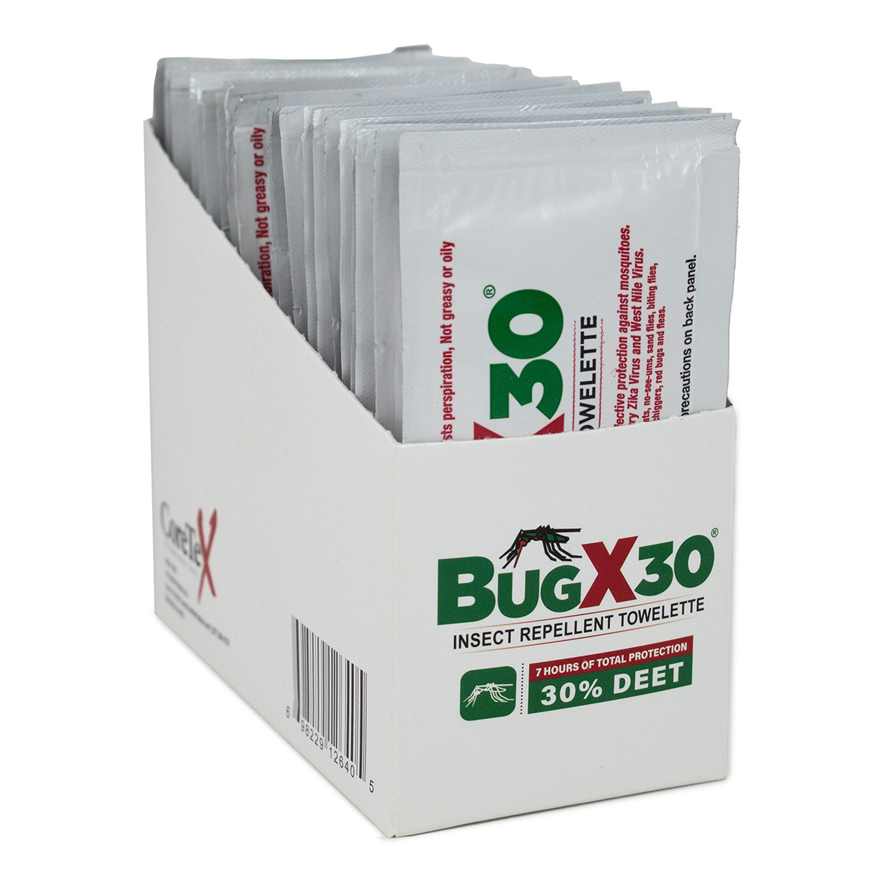 AERO Healthcare BugX30 Insect Repellent Wipes, DEET - Pack of 25