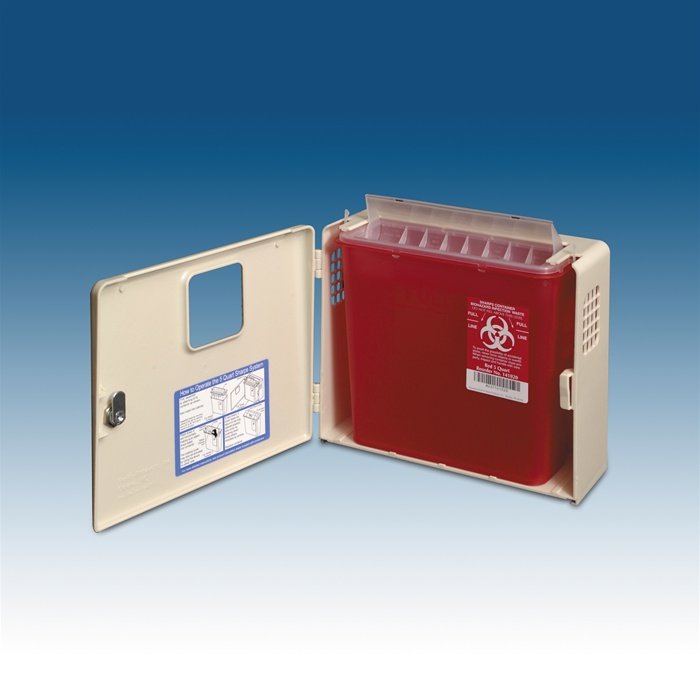Plasti-Products, 143002 Locking Wall Mounted Sharps Cabinet