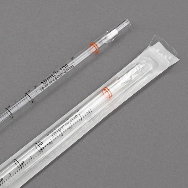 10ml orange striped ps uniplast serological pipette by globe scientific