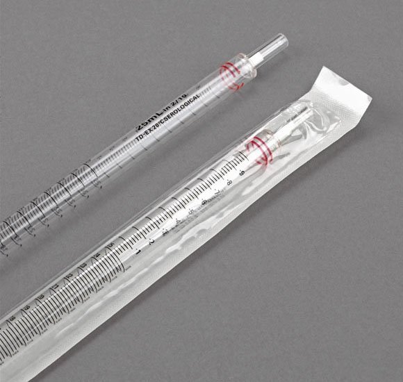 25mL Serological Pipette PS Standard Tip - 345mm - Sterile - Individually Wrapped (Box of 100)