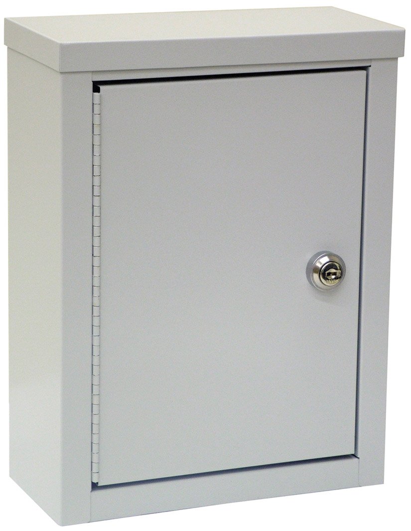 Mini Wall Storage Cabinet with Flat Key Lock - Light Grey