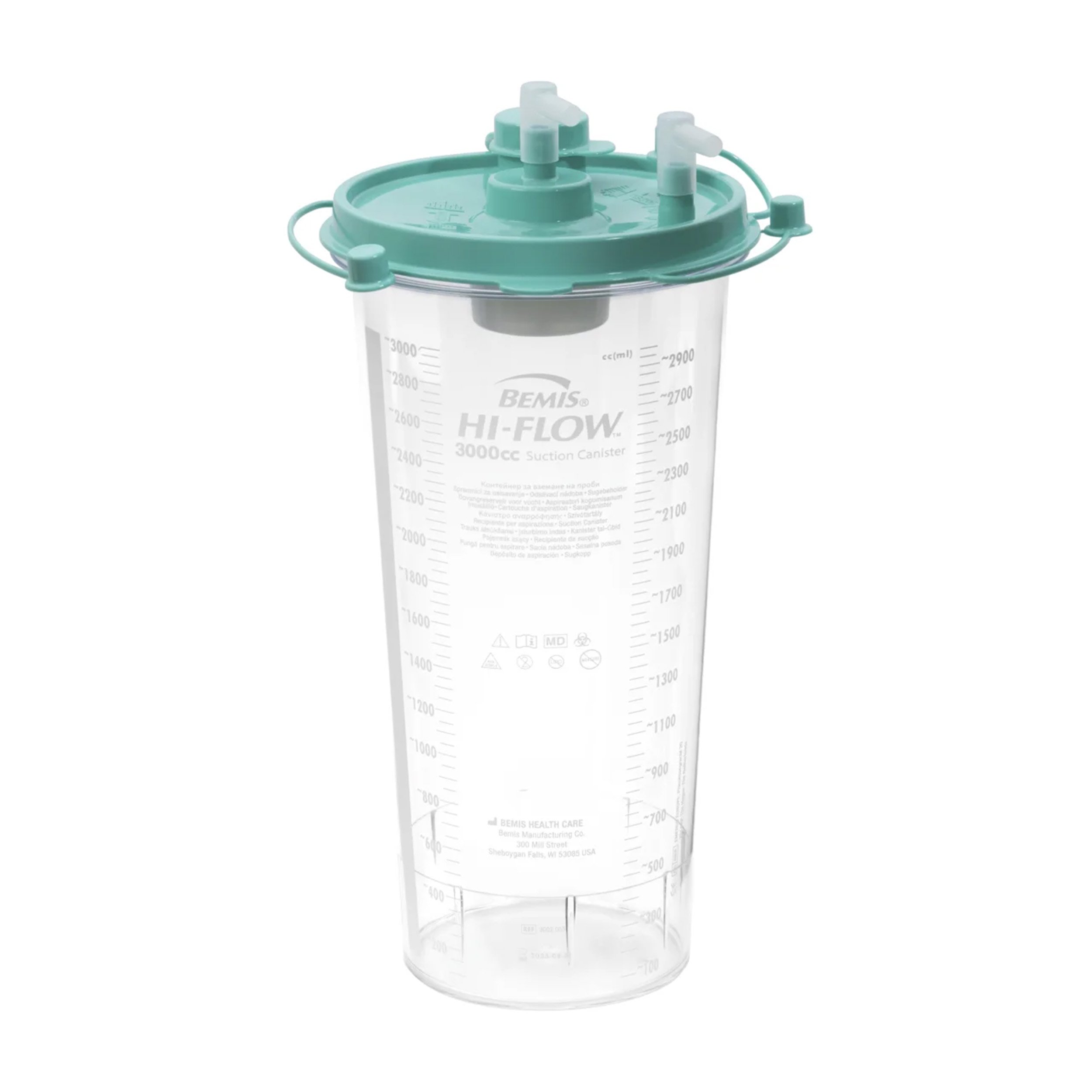 Bemis Health Care Hi-Flow™ Rigid Suction Canister - 3000CC (Pack of 36)