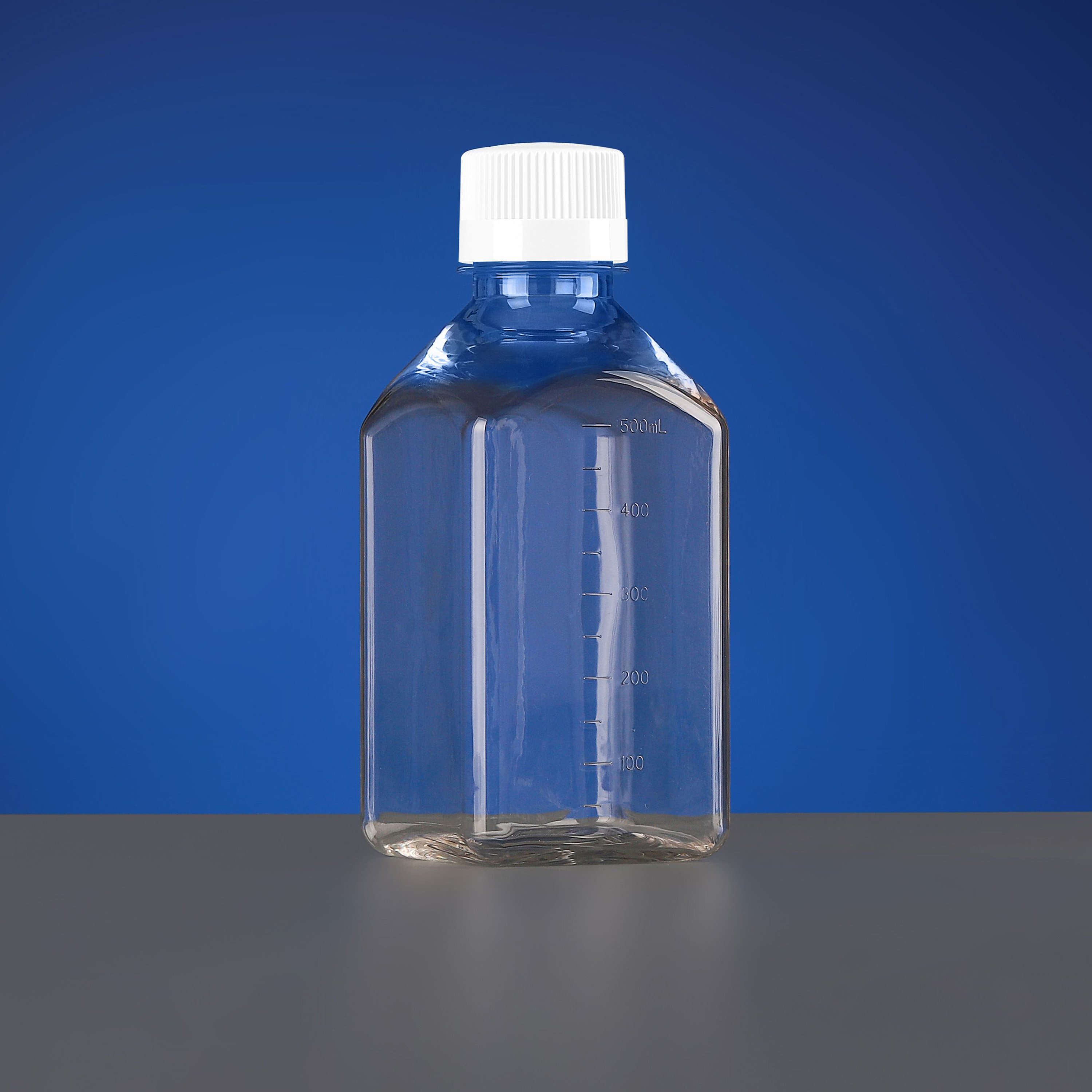 PET Square Storage Bottle, Double Bag Small Packaging - 500 mL (Case of 24)