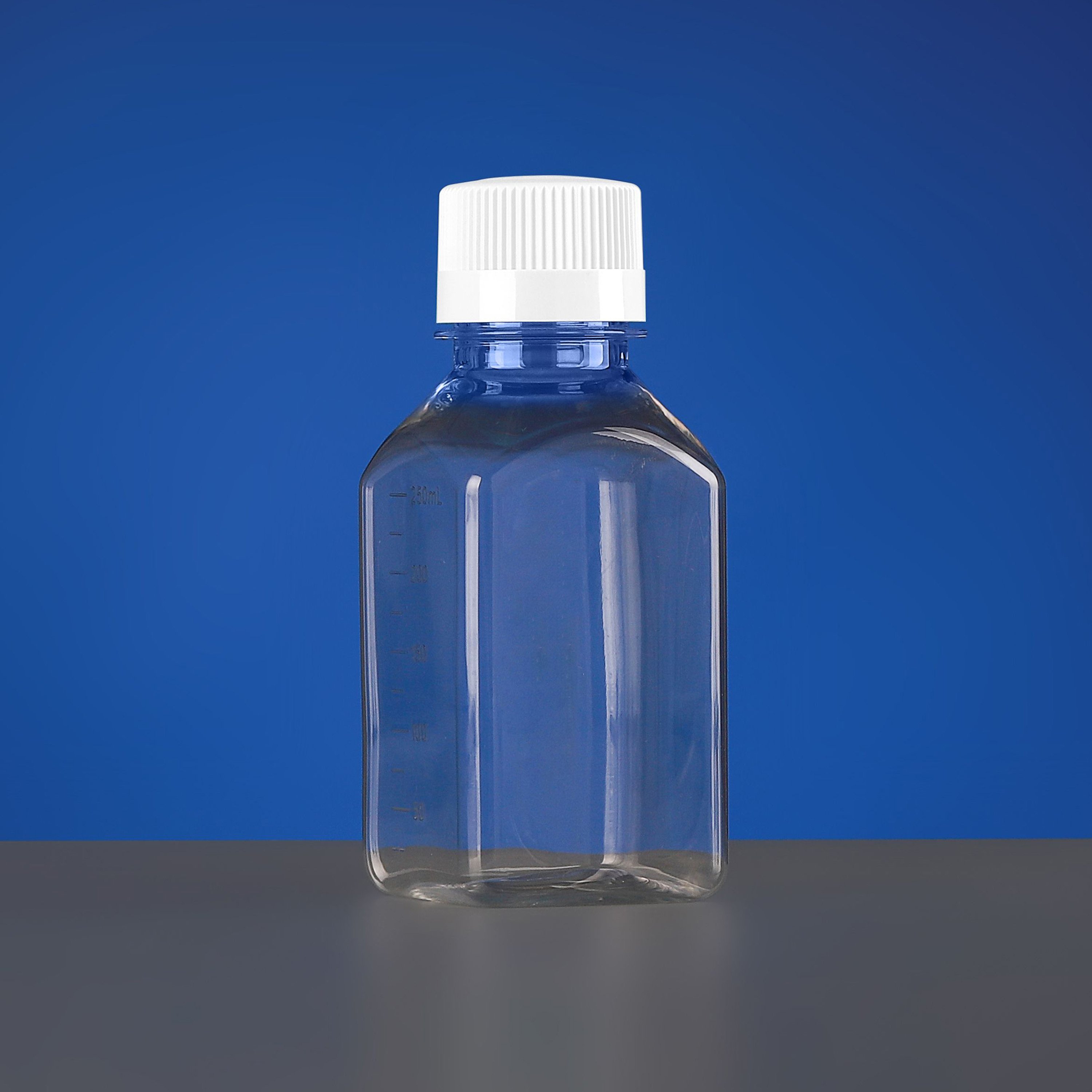 PET Square Storage Bottle, Double Bag Bulk Packaging - 250 mL (Case of 120)