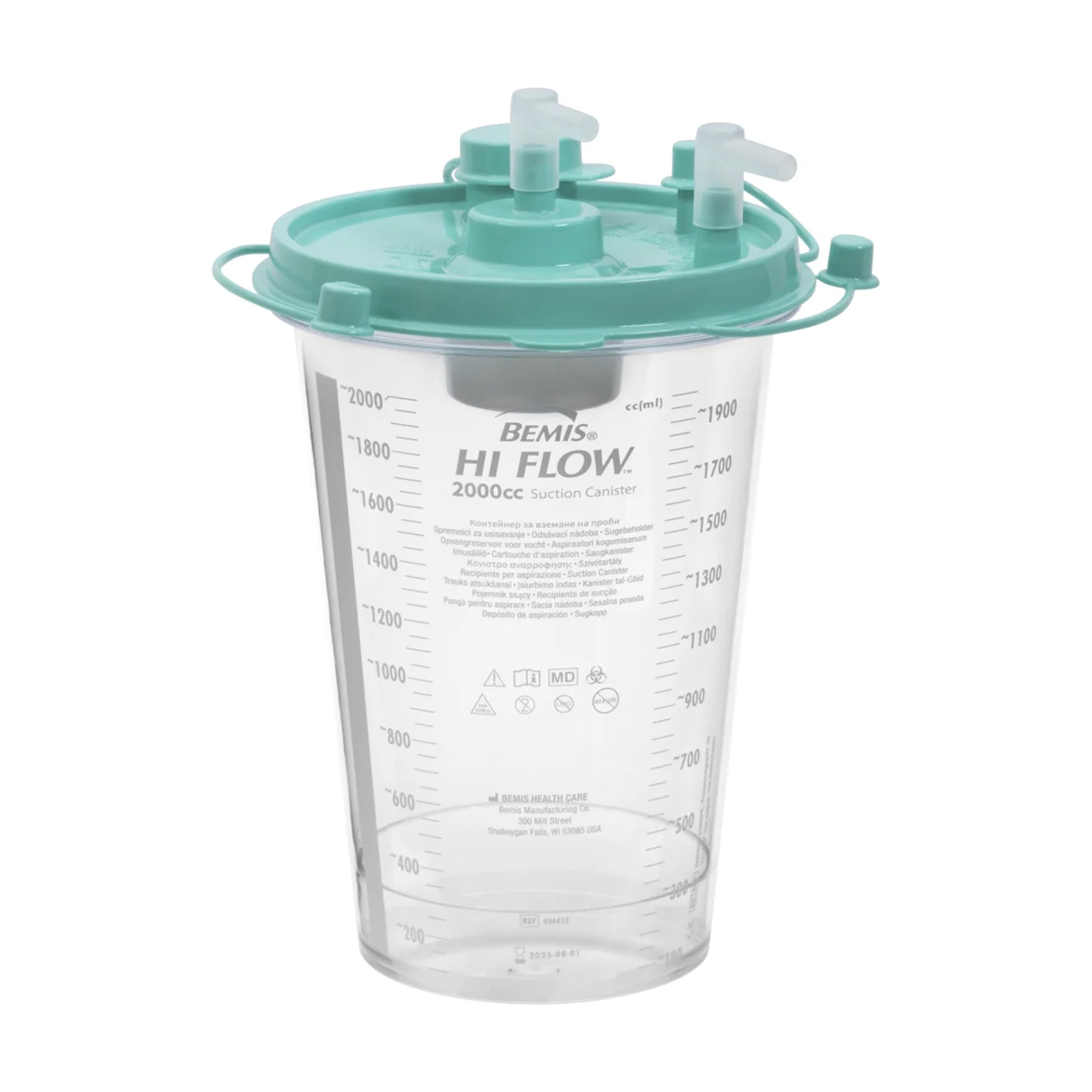 Bemis Health Care Hi-Flow™ Rigid Suction Canister - 2000CC (Pack of 48)